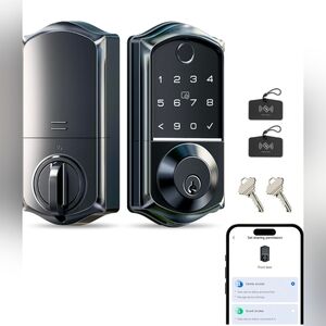 Veise VE017 Fingerprint Smart Door Lock with App Control Deadbolt Matte BlackN
